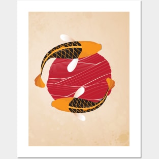 Fish Koi Illustration Posters and Art